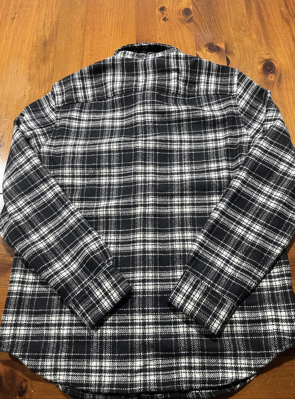 NWT TODD SNYDER Mens Black Plaid Wool Overshirt Button Up Long Sleeve Size Small - Picture 2 of 4